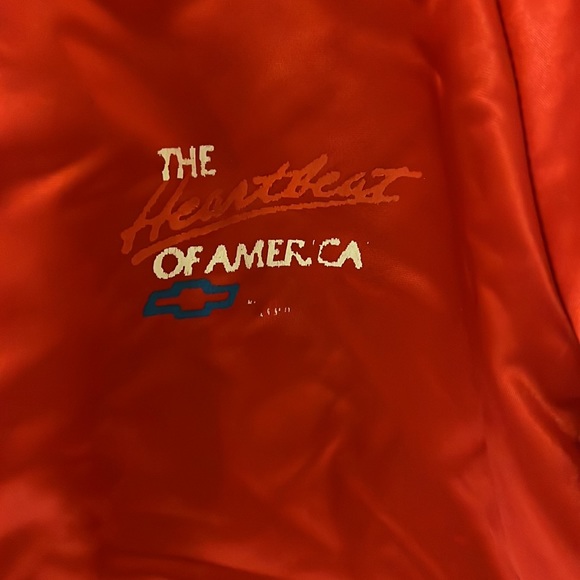 Vintage 90s satin jacket the heartbeat of America snap up - Picture 2 of 4